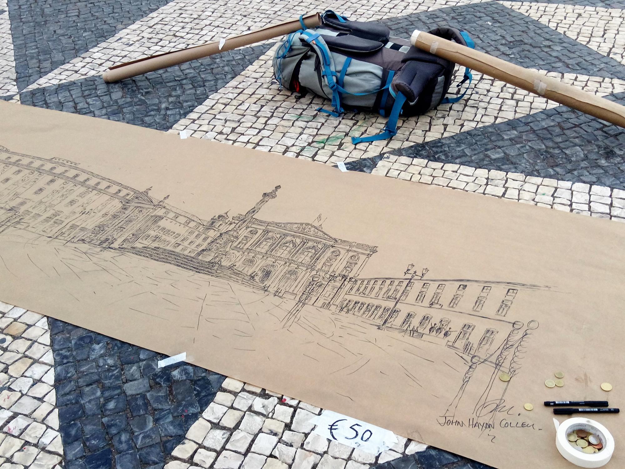 La Plaza del Municipio (Lisboa) ilustrada por John H. Colley